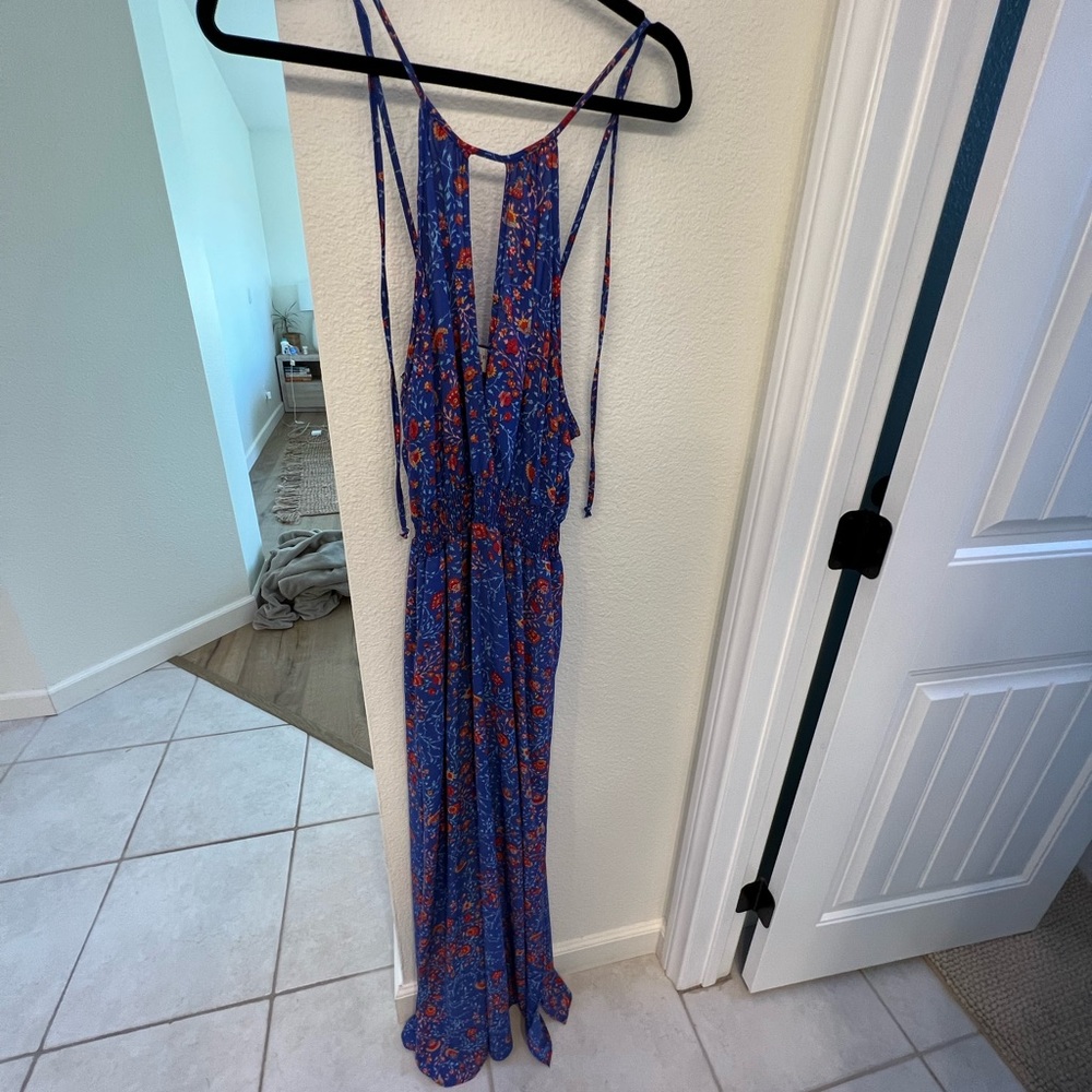 Blue/Purple floor length floral dress